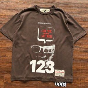 Rivingtonroi Rebis123 Brown Short-Sleeved Portrait Print T-Shirt